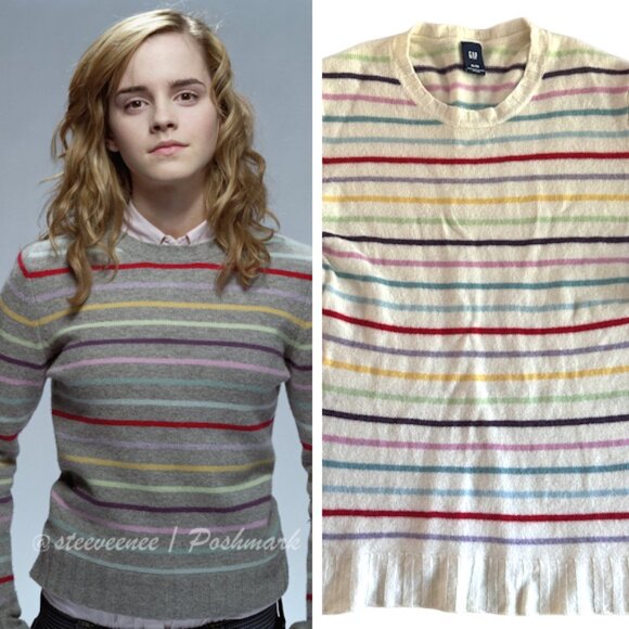 GAP Sweaters - GAP Cream Striped Wool Sweater ALT ASO Hermione Granger